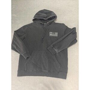 Salty Crew Men's Small Black Pullover Hoodie Flag Sweatshirt Surf Fishing